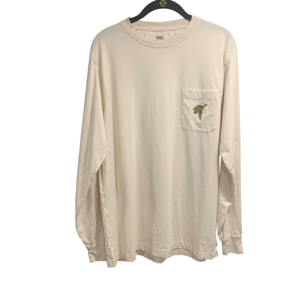 Blake Shelton x Lands End Mens Long Sleeve Crew Neck T Shirt MT Duck Print